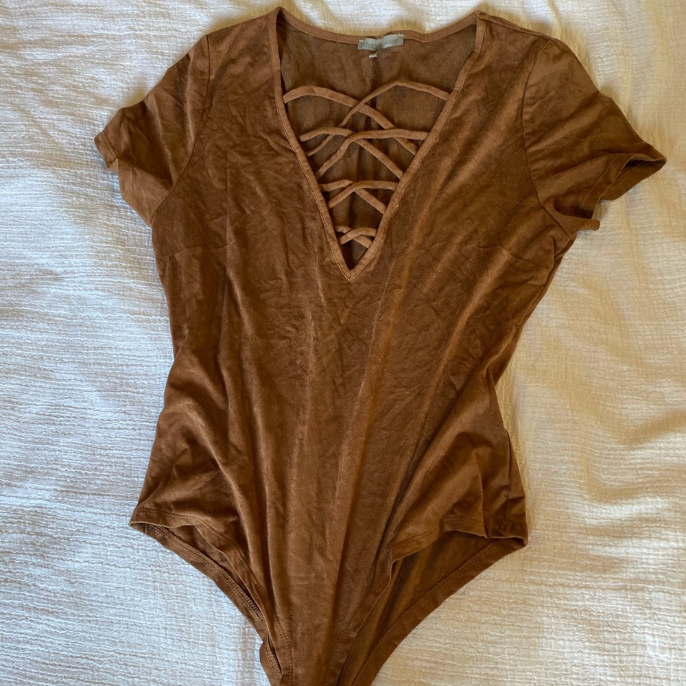 Suede body suit